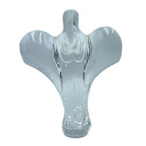 Val St Lambert Crystal Angel Belgium Crystal Figurine Paperweight Signed